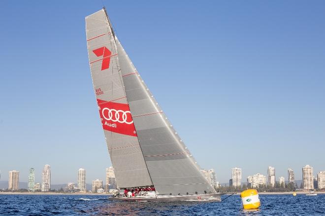 Wild Oats XI crosses the line – Land Rover Sydney Gold Coast Race © Ross MacDonald